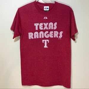 MAJESTIC Women's MLB Texas Rangers Heather Red Gameday T-Shirt - Size S